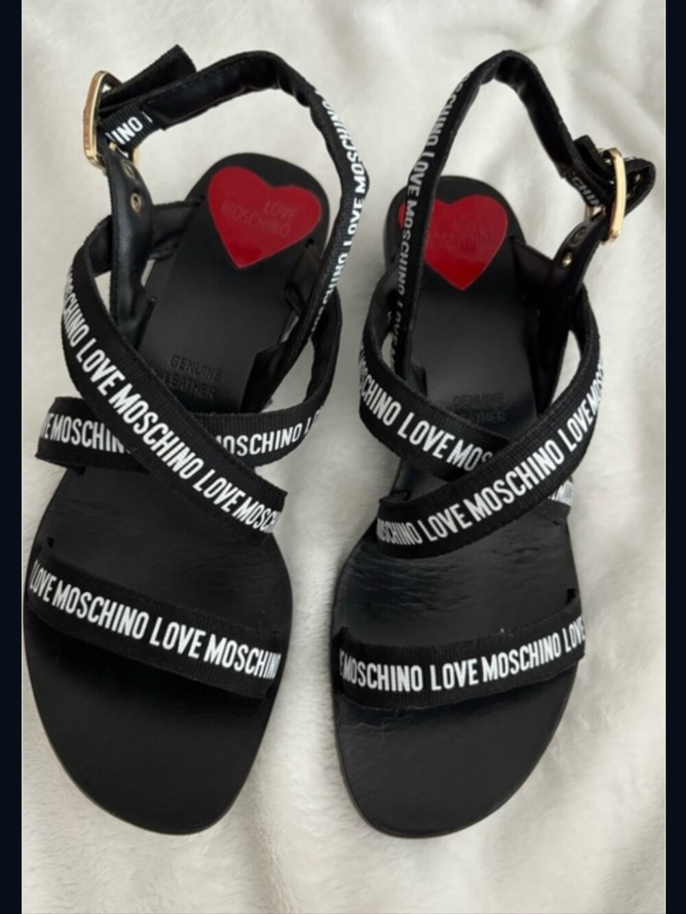 Love Moschino Black Logo Strap Women’s Sandals